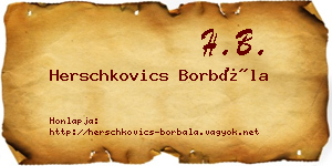 Herschkovics Borbála névjegykártya